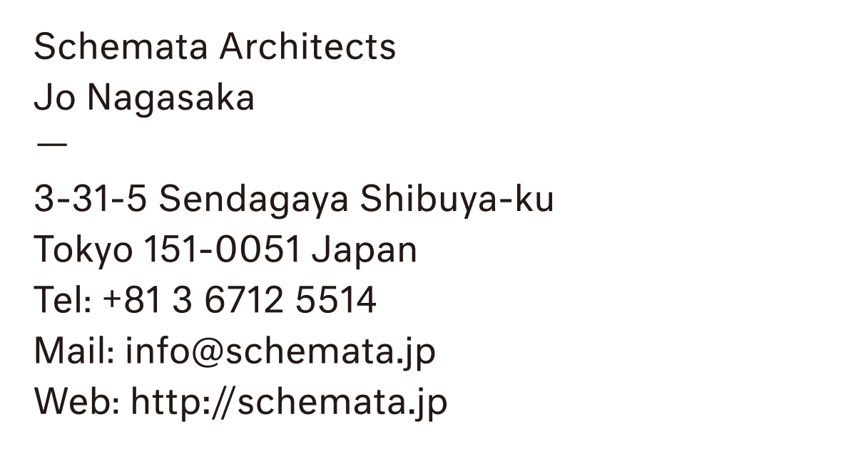 About | Schemata Architects / Jo Nagasaka